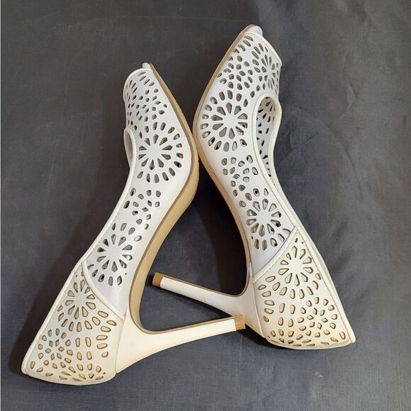 BRAND NEW MARIPE HIGH HEEL STILETTOS PEEP TOE LEATHER SLIP-ON CUTOUT DESIGN SHOE - Picture 5 of 15